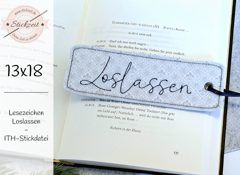 Lesezeichen Loslassen - ITH-Stickdatei